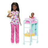 BARBIE SET DE JOACA PAPUSA BARBIE BRUNETA FACE CARIERA MEDIC PEDIATRU