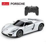 MASINA CU TELECOMANDA PORSCHE 918 SPYDER ARGINTIU CU SCARA 1 LA 24