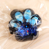 Jucarie Antistres Squishy, Vivimall, cu Revenire Lenta, Squeeze Pinch Family, Model Cat Paw, 6.5 x 6 cm, din Tpr, 4-6 Ani, Model 1 Pestisori, Negru cu Insertii - vivimall.ro