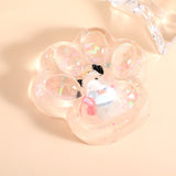 Jucarie Antistres Squishy, Vivimall, cu Revenire Lenta, Squeeze Pinch Family, Model Cat Paw, 6.5 x 7 cm, din Tpr, 4-6 Ani, Model 1 Figurina, Transparent - vivimall.ro