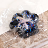 Jucarie Antistres Squishy, Vivimall, cu Revenire Lenta, Squeeze Pinch Family, Model Cat Paw, 6.5 x 6 cm, din Tpr, 4-6 Ani, Model 6 Galaxie, Negru cu Insertii - vivimall.ro