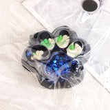 Jucarie Antistres Squishy, Vivimall, cu Revenire Lenta, Squeeze Pinch Family, Model Cat Paw, 6.5 x 6 cm, din Tpr, 4-6 Ani, Model 4 Legume, Negru cu Insertii - vivimall.ro