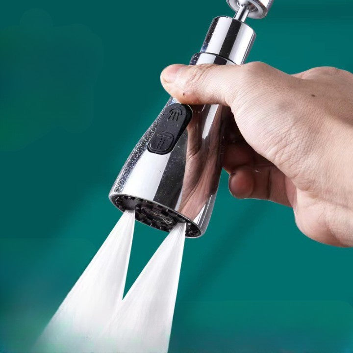 Extensie Robinet Bucatarie, Vivimall, Universal, 3 Moduri de Curgere Apa, Otel Inoxidabil, Rotire 360 de Grade, Cap Pivotant, Adaptor Baterie Bucatarie, 9.7x5.1 cm, Gri - vivimall.ro