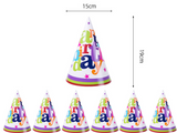 6 db-os születésnapi témájú sisakkészlet | ColorParty