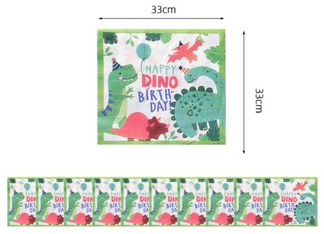Set 20 De Servetele Dino Happy Birthday | DinoLand