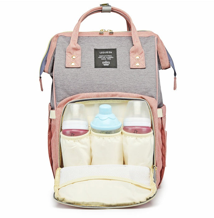 Hátizsák anyukáknak szürke-rózsaszín | MommyBag 4