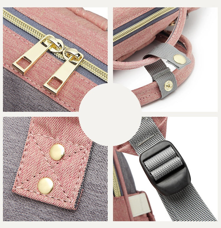 Hátizsák anyukáknak szürke-rózsaszín | MommyBag 4
