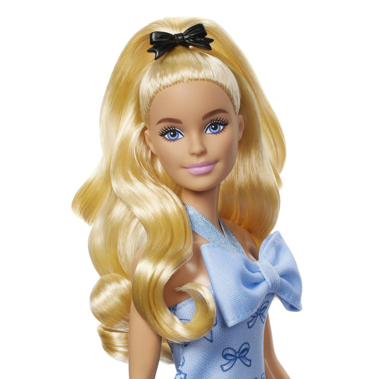 BARBIE FASHIONISTAS PAPUSA BARBIE BLONDA CU ROCHIE ALBASTRA CU FUNDITE