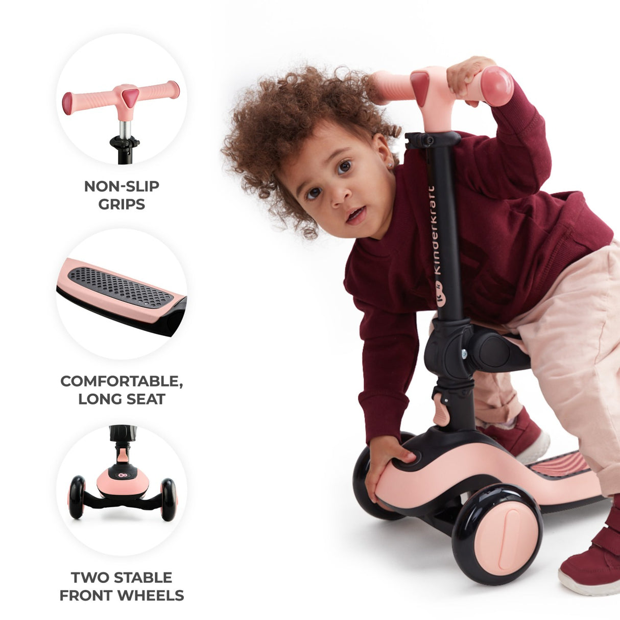 TROTINETA KINDERKRAFT HALLEY, ROSA PINK