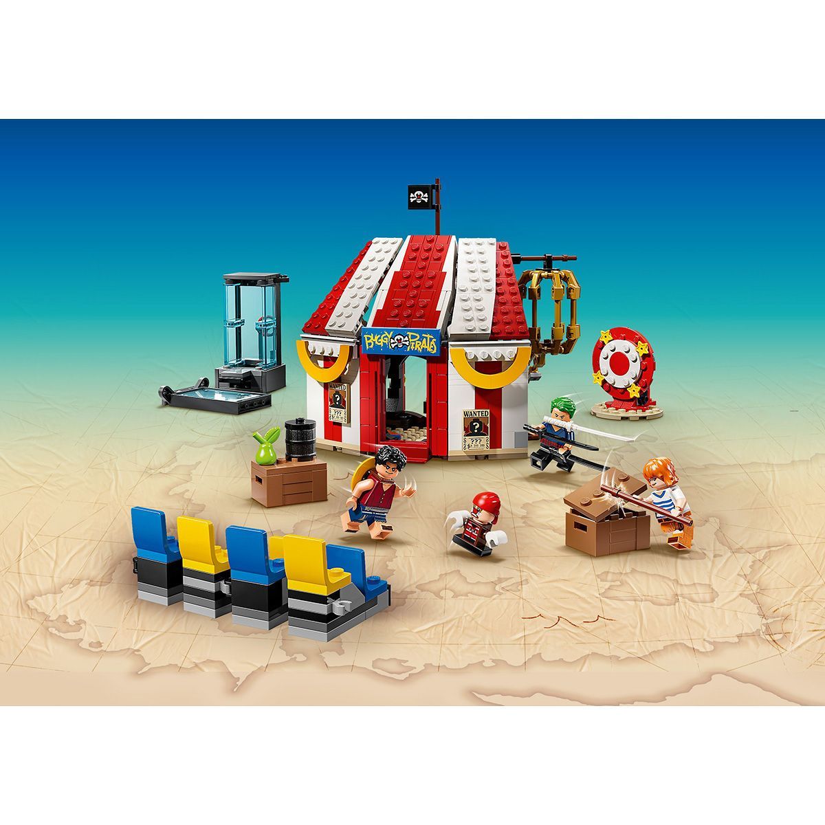 LEGO ONE PIECE CORTUL DE CIRC AL CLOVNULUI BUGGY 75637