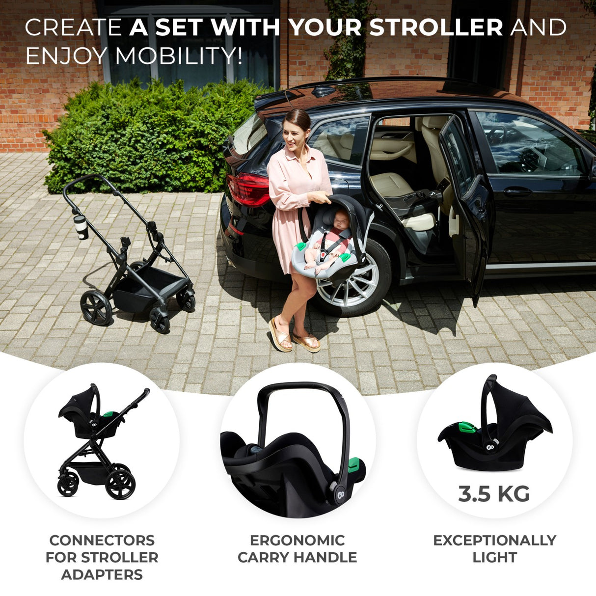 CARUCIOR KINDERKRAFT NEWLY, 4 IN 1, CLASSIC BLACK