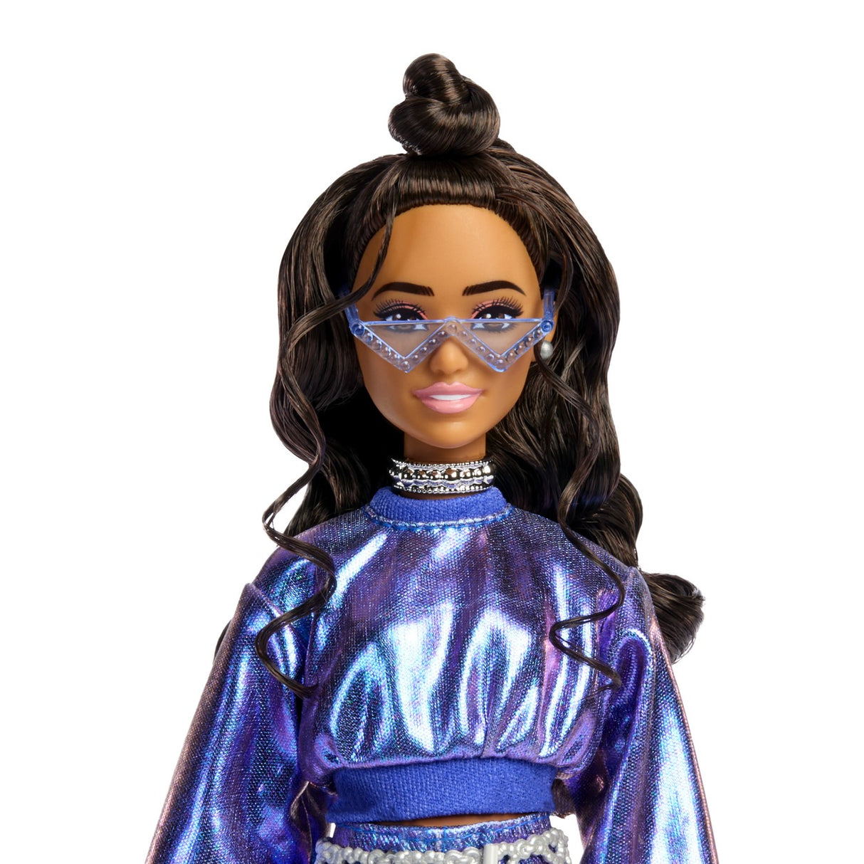 BARBIE DELUXE STYLE PAPUSA BARBIE ROCHIE ALBASTRU METALIZAT