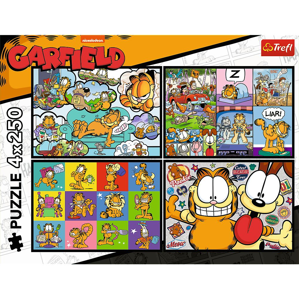 PUZZLE TREFL 4X250 LUI GARFIELD NU II PLACE ZIUA DE LUNI