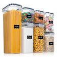 Cutii de depozitare alimente, Vivimall, Set din 7 Cutii pentru Condimente, Cereale, Cutii pentru Bucatarie, din Plastic PP, Cutii Alimentare, Diferite Dimensiuni, Transparente - vivimall.ro