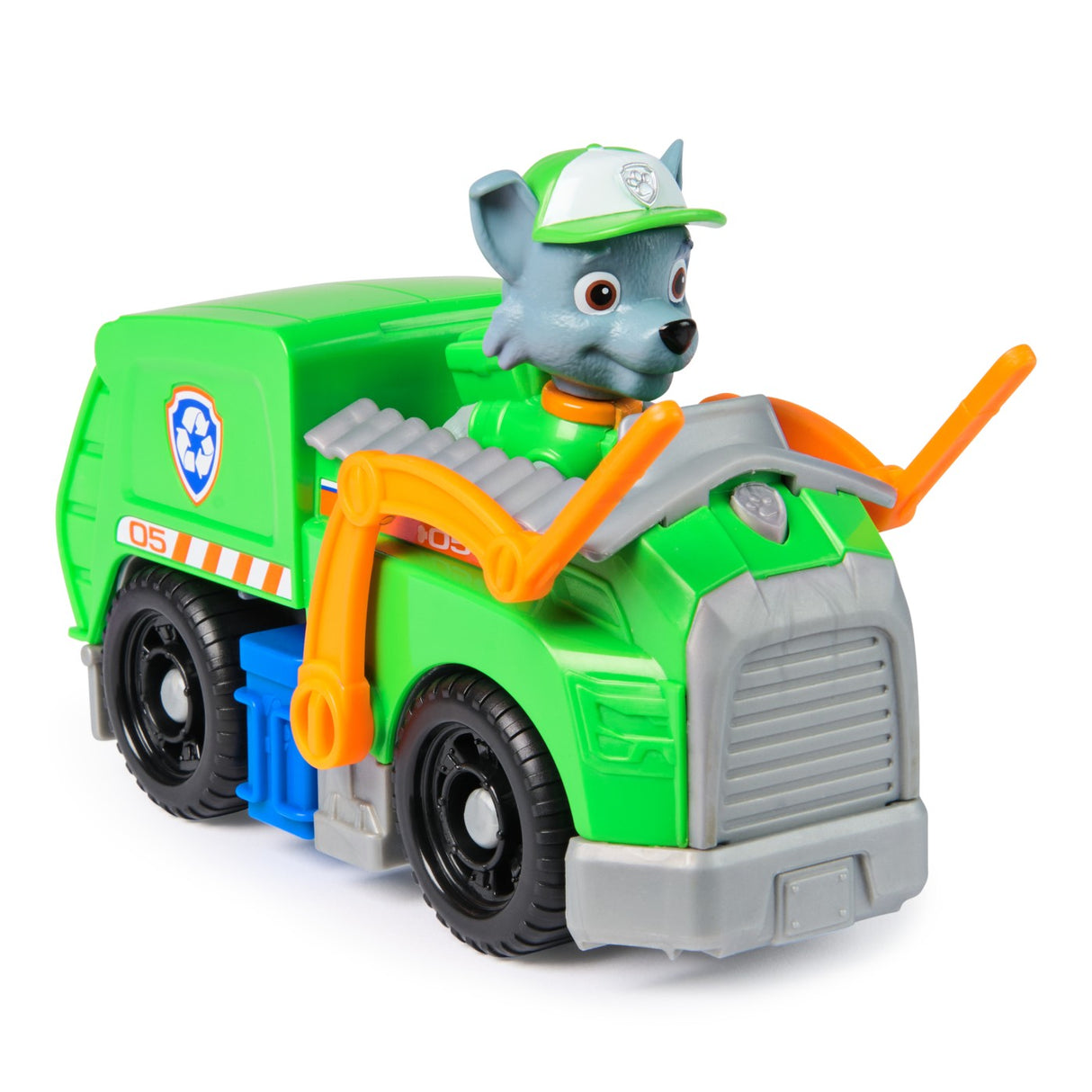 PATRULA CATELUSILOR SET VEHICUL DE BAZA CAMIONUL DE RECICLARE  SI FIGURINA ROCKY