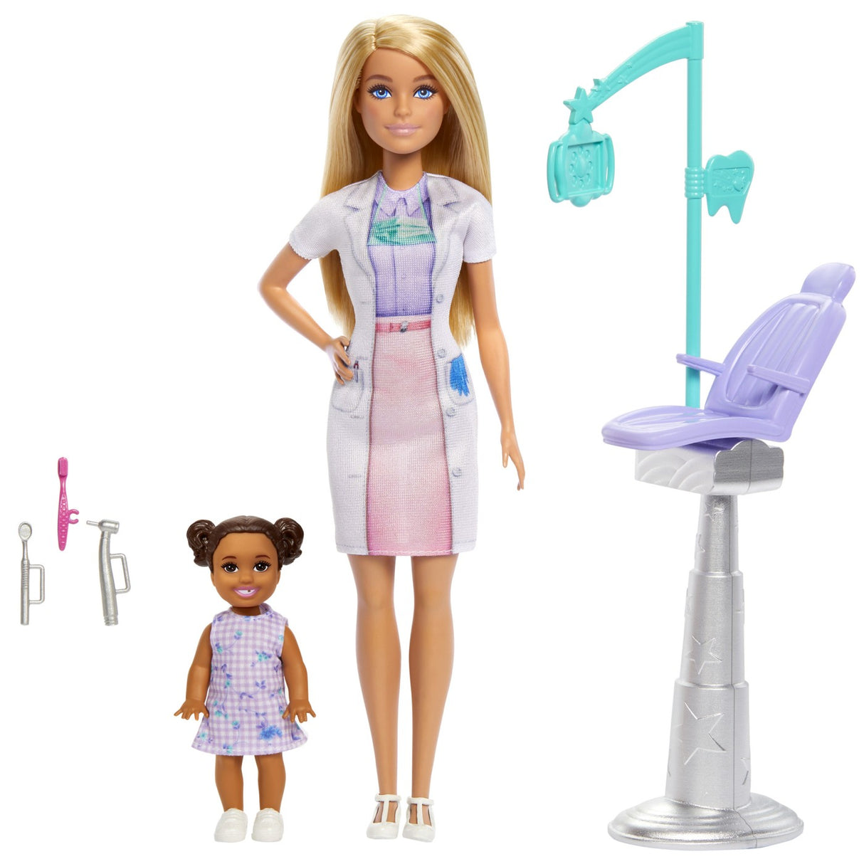 BARBIE SET DE JOACA PAPUSA BARBIE BLONDA FACE CARIERA STOMATOLOG