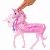 BARBIE UNICORN ROZ CU LUMINI STRALUCITOARE SI SUNETE