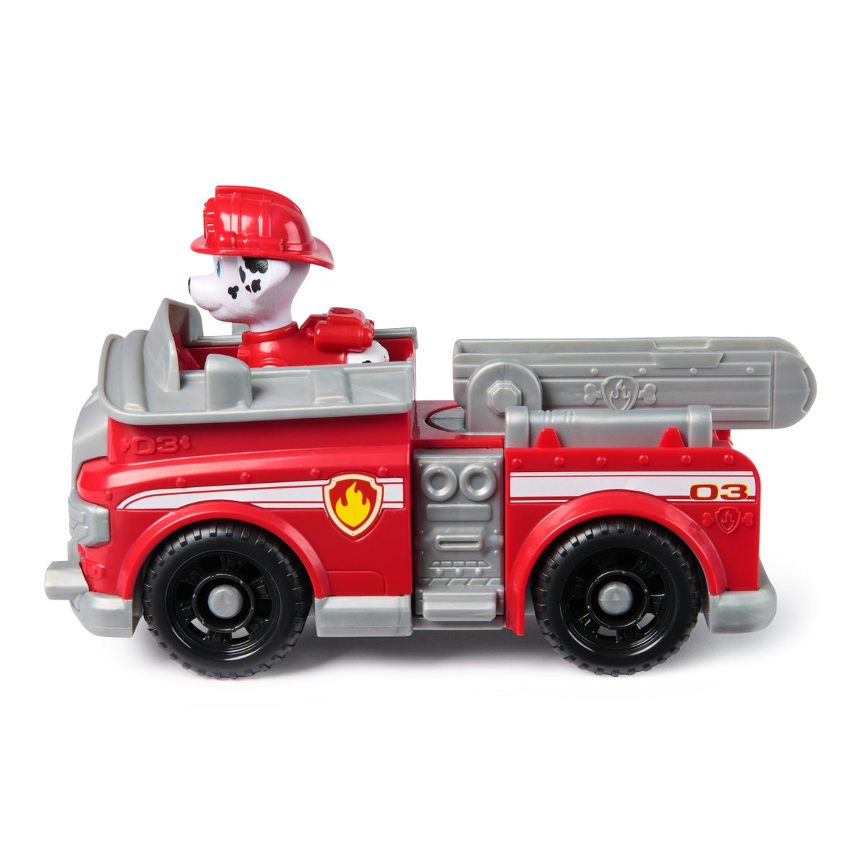 PATRULA CATELUSILOR SET VEHICUL DE BAZA MASINA DE POMPIERI SI FIGURINA MARSHALL