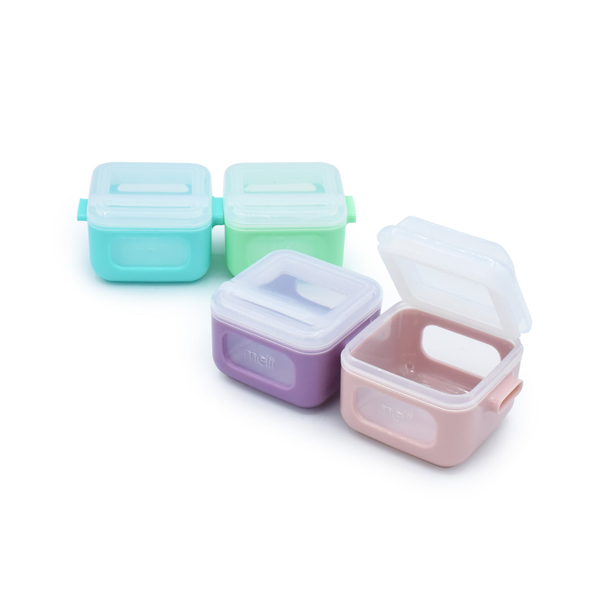 SET 4 RECIPIENTE SILICON SNAP&GO CUBES, MELII, 4*118 ML