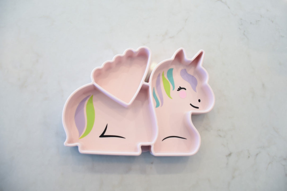 FARFURIE COMPARTIMENTATA DIN SILICON CU VENTUZA, MELII, UNICORN