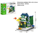 Piesele setului de construcție Flippy STEM 132 piese răspândite, detaliu componente colorate verde și albastru
