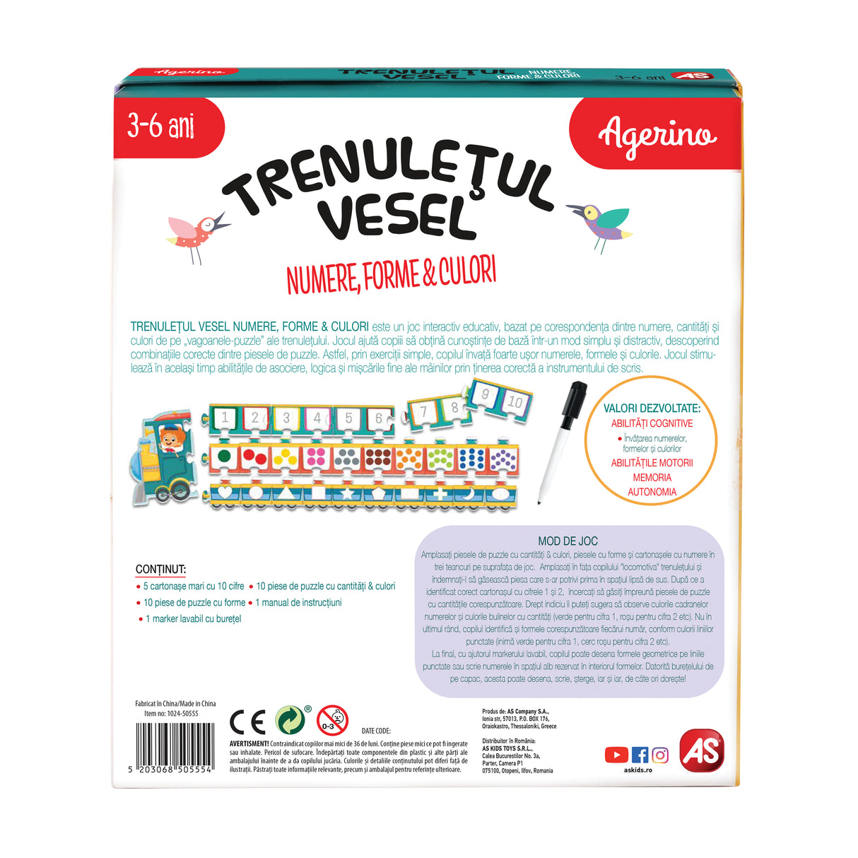 TRENULETUL VESEL NUMERE FORME CULORI