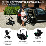 SCOICA AUTO KINDERKRAFT MINK PRO I-SIZE 40-75 CM + BAZA ZESTAW BLACK