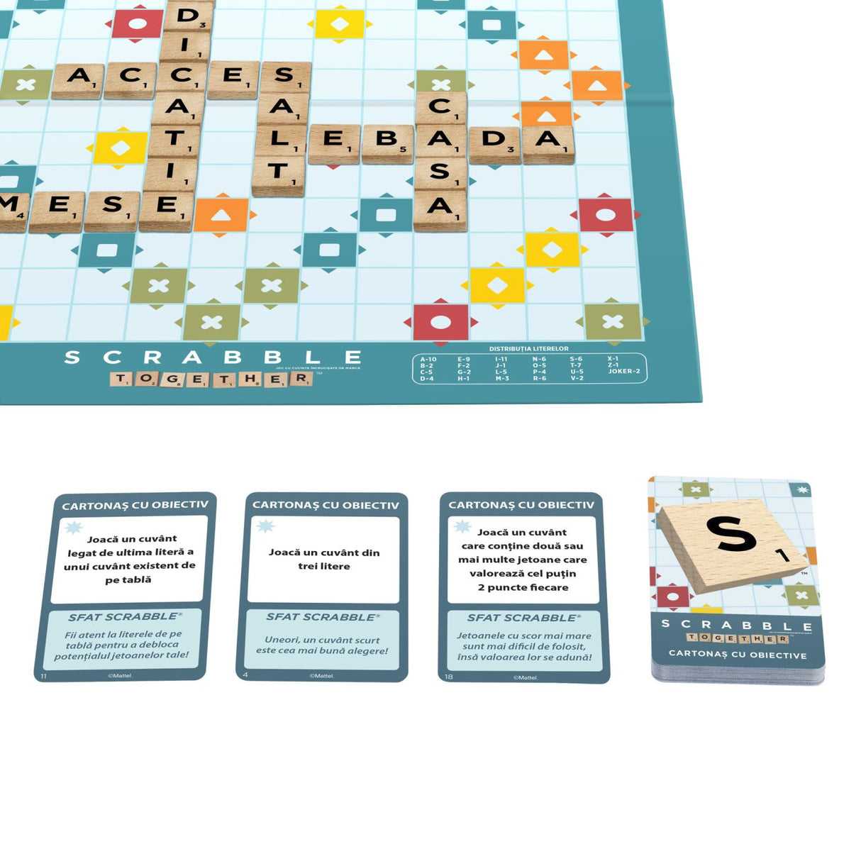 JOC SCRABBLE 2 IN 1 DIN LEMN IN LIMBA ROMANA