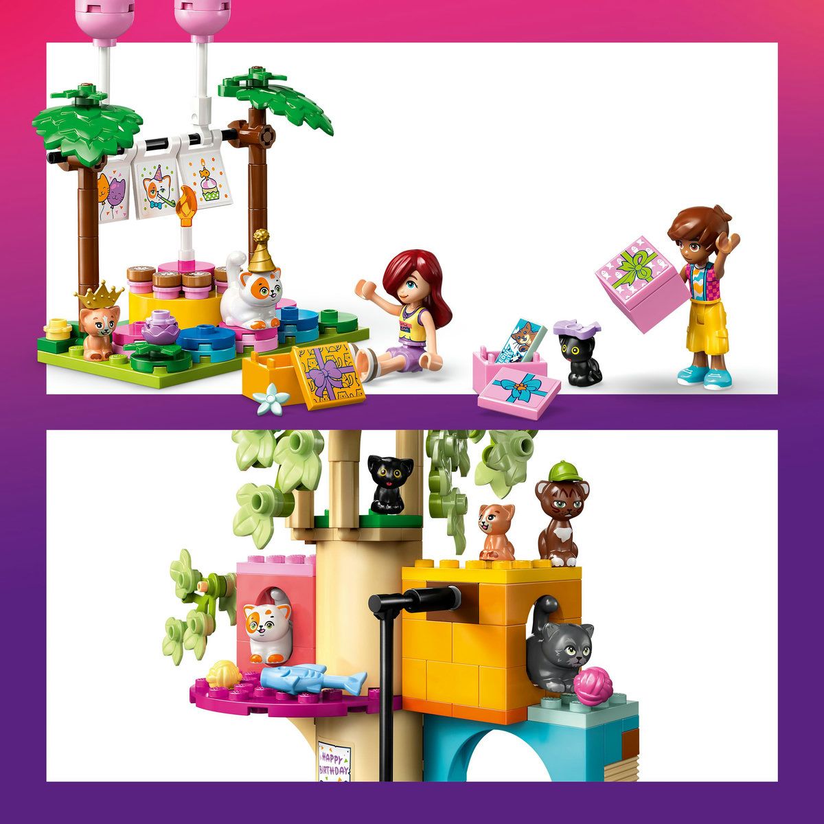 LEGO FRIENDS PETRECERE DE ZIUA DE NASTERE A PISICII SI CASUTA IN COPAC 42666