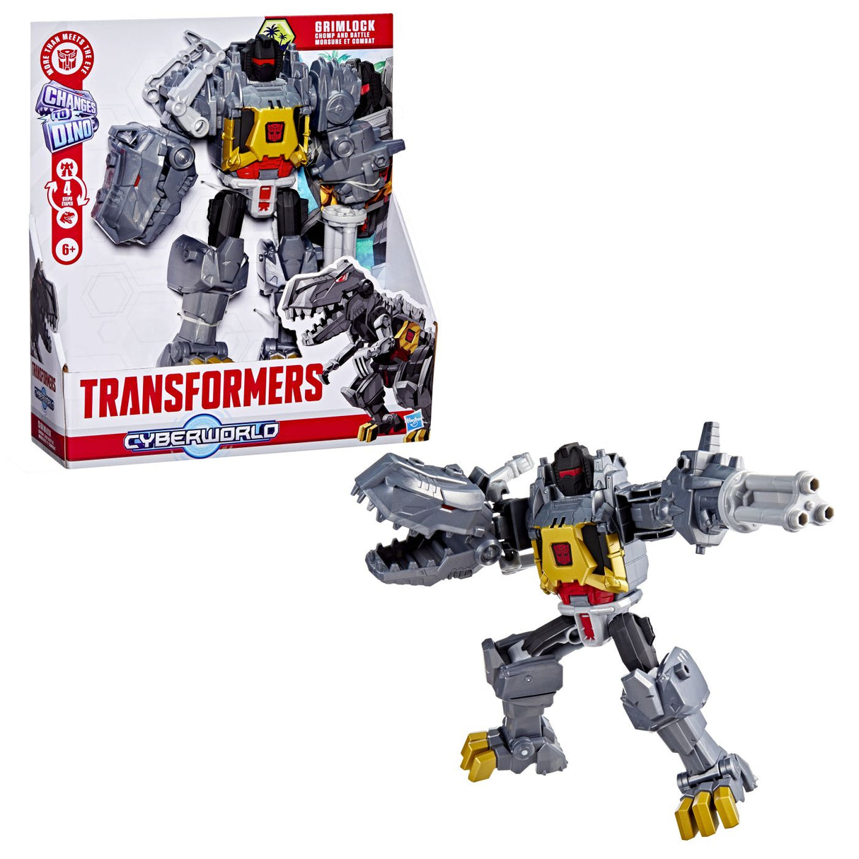 TRANSFORMERS CYBERWORLD ROBOT GRIMLOCK TRANSFORMABIL IN DINOZAUR