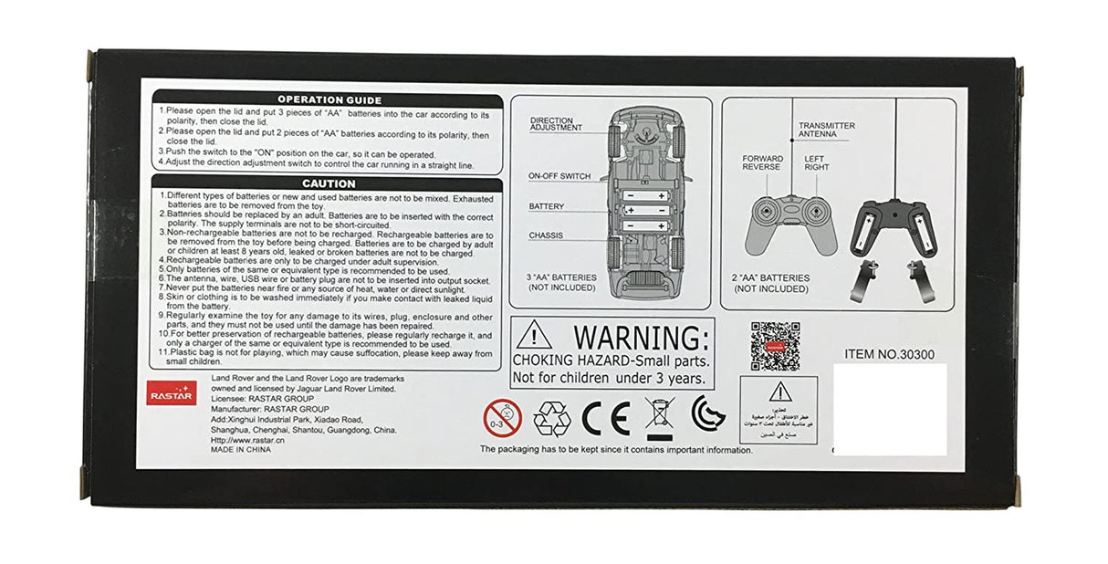 MASINA CU TELECOMANDA RANGE ROVER SPORT  NEGRU CU SCARA 1 LA 24