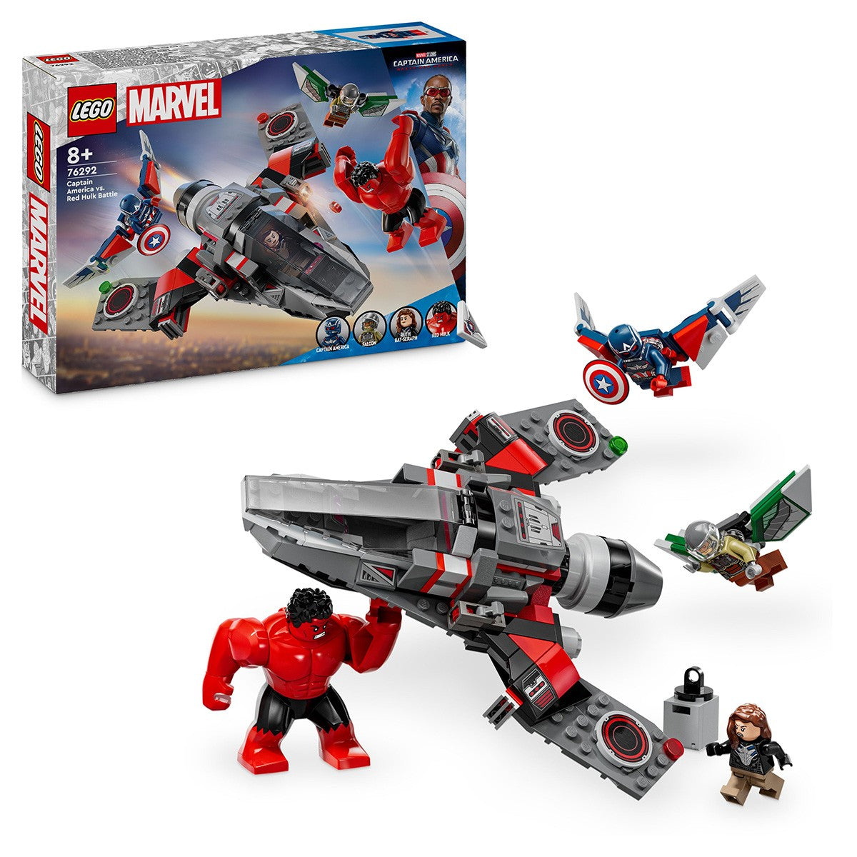 LEGO MARVEL SUPER HEROES BATALIA DINTRE CAPITANUL AMERICA SI HULK ROSU 76292