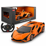 MASINA CU TELECOMANDA LAMBORGHINI SIAN PORTOCALIU CU SCARA 1 LA 14