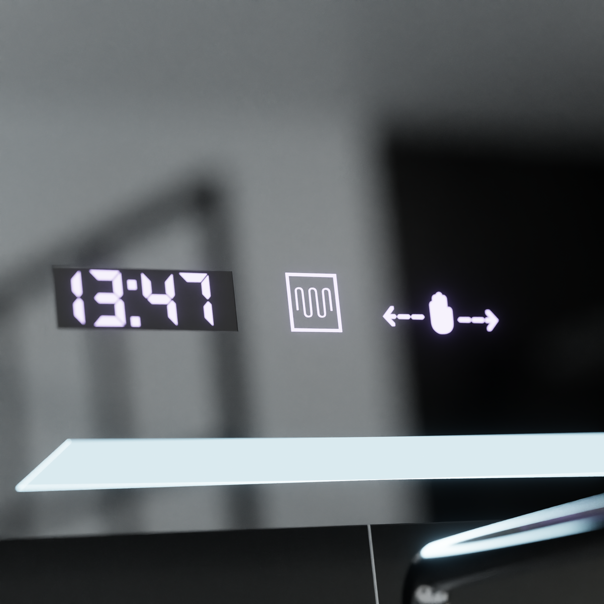 Oglinda Led Rectangulara, Rayonnement Motionglow Marcello, Sistem Dezaburire, Ceas & Termometru - vivimall.ro