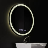 Oglinda Led Rotunda, 80Cm, Celeste Motionglow Marcello, Sistem Dezaburire, Ceas & Termometru - vivimall.ro