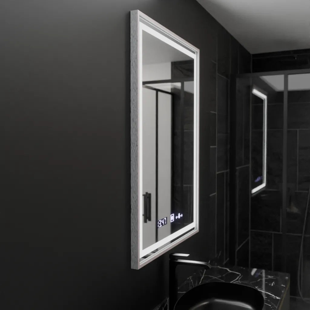 Oglinda Led Rectangulara, Verite Imperial Silver Motion Glow Marcello, Sistem Dezaburire, Ceas & Termometru - vivimall.ro