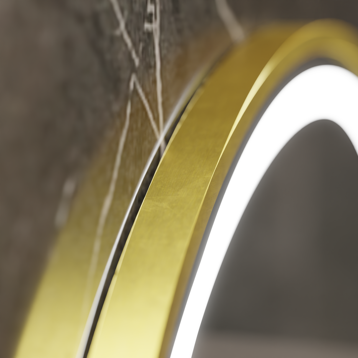 Oglindă LED Rotundă 70cm Celeste Royale Gold | Motionglow - vivimall.ro