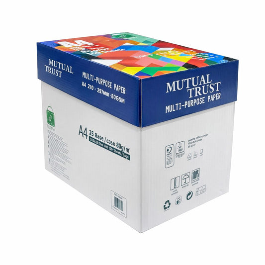 Hartie Copiator A4 Mutual Trust Cardboard, Flippy, 80 g/mp, 25 topuri x 100 coli/top (2500 coli), 210 x 297 mm, Hartie Multifunctionala pentru Printare, Copiere si Proiecte Creative - vivimall.ro