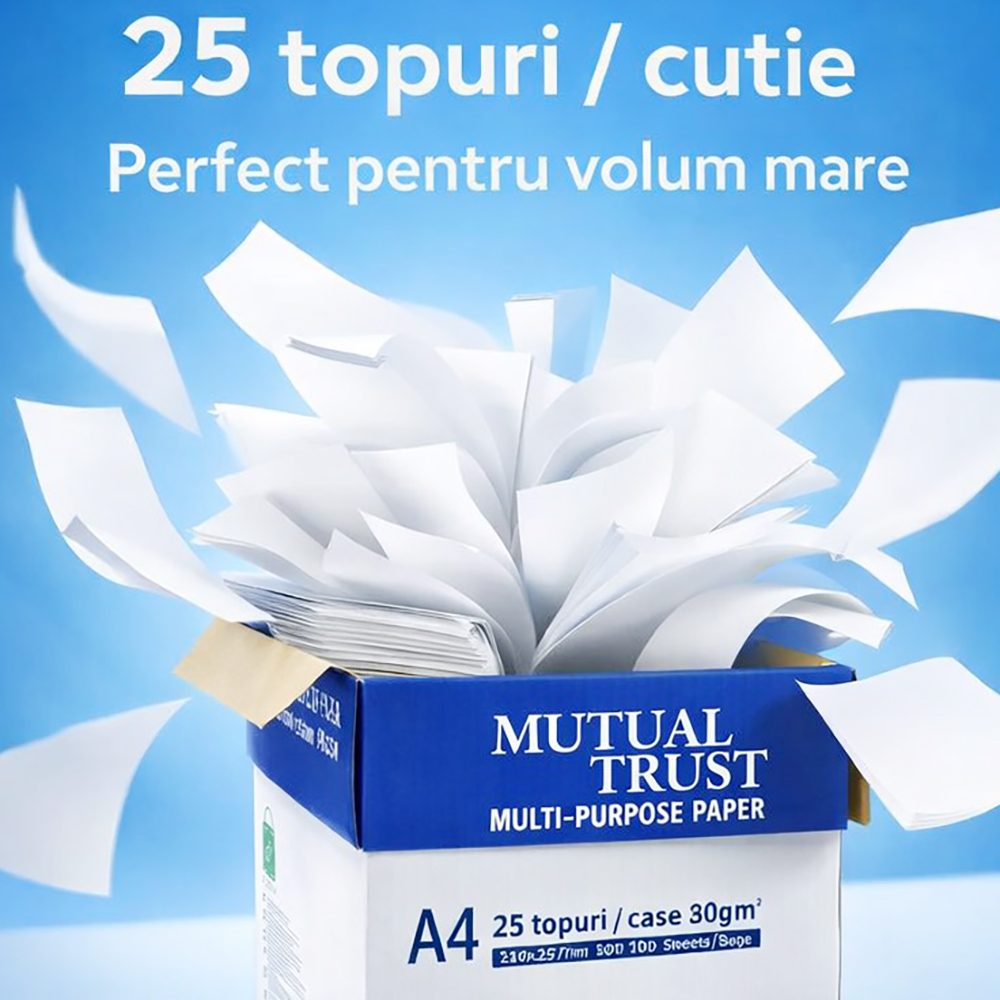 Hârtie multifuncțională A4 Flippy 80 g/mp pentru imprimante inkjet și laser, stivă topuri