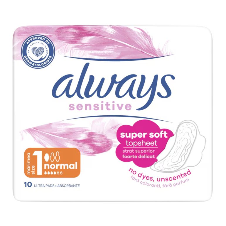 Always Ultra Normal Plus Sensitive egészségügyi betét, 10 db