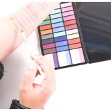 Detaliu paletă vopsea față 39 culori, dimensiuni 18.5x11.7x1.5 cm, pigmenți solizi multicolor