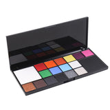 Paletă 18 culori vopsea față și corp Vivimall, vedere frontală cu toate nuanțele multicolore, 18×8×1,4 cm