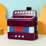 Acordeon Pentru Copii, Vivimall, Acordeon Jucarie pentru Educatie Timpurie, 7 butoane 2 bass, Acordeon Instrument Muzical pentru Copii, 18 x 17 x 10 cm, Mov - vivimall.ro
