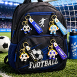 Breloc Chei, Flippy, Model Minge de Fotbal cu Casti, Cupa Mondiala, Accesoriu Pentru Chei si Rucsac, Material Acril, 50 g, Negru - vivimall.ro