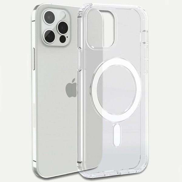 Husa protectie pentru iPhone 12 Pro Max, Flippy, Husa Mag Safe, 2 in 1 Incarcare si Magnet, Silicone, Transparenta - vivimall.ro