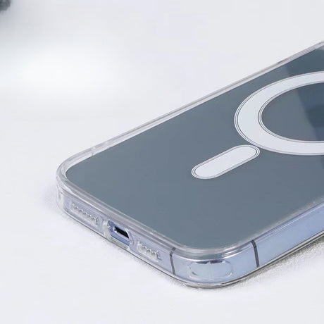 Husa protectie Flippy pentru iPhone 13 Pro Mag Safe, 2 in 1 incarcare si magnet, Silicone, Transparenta - vivimall.ro