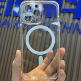 Husa protectie Flippy pentru iPhone 14 Mag Safe, 2 in 1 incarcare si magnet, Silicone, Transparenta - vivimall.ro