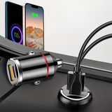 Detaliu porturi USB QC3.0 și Type-C PD ale încărcătorului auto Vivimall negru