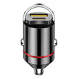 Încărcător auto 2 în 1 Vivimall USB QC3.0 și Type-C PD 30W negru, vedere frontală