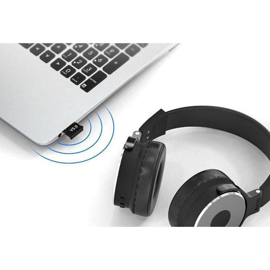Adaptor Bluetooth, Vivimall, 5.0, Wireless, pentru PC/Laptop, Interfata USB, 20 mbps, Negru